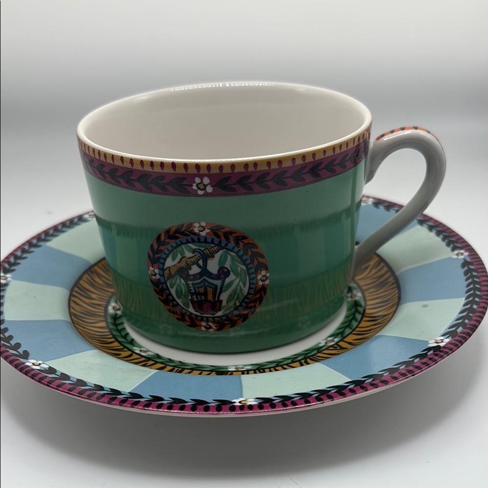 The Essex collection Katmandu by Kate Williams Colorful Teacup and Saucer Set